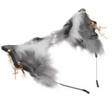 1St Halloween Vleermuis Haaraccessoire Met Oorketting Grijs