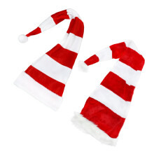 2St Kerstfeest Hoeden Rood Stof & Metaal Xmas Accessoires