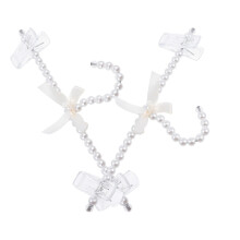 2St Multifunctionele Parel Hangers Met Strik Wit Voor Kleding