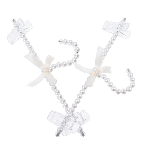 2St Multifunctionele Parel Hangers Met Strik Wit Voor Kleding