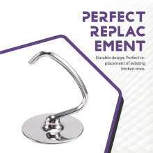 Gancho Espiral de Acero Inoxidable para Amasar, Apto para Lavavajillas, para Batidoras de Pie para All 5Plus y 6QT con Elevación de Tazón.