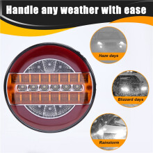 4 Inch Trailer Dynamisch Achterlicht 24V LED Vrachtwagen Remlicht LED Ronde Water Hamburger voor Auto'S Boten Bussen Caravans