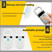 Animal Scanner 134.2KHz/125KHZ Animal ID Reader Pet Chip Scanner USB+ Supports EMID/FDX-B ISO11784/85 Format