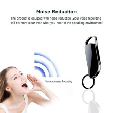Grabadora de Voz de 32 GB con Sonido Activado, Llavero , Dictáfono, Reducción de Ruido, Reproductor de Música MP3, Disco U, Grabación de Audio.