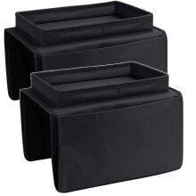 Sofa Armrest Organizer with Cup Holder No-Slip Couch Sofa Armrest Organiser Couch Remote Caddy Control Holder (Black)