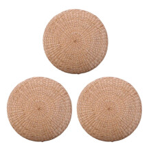 3X 40cm Tatami Cushion Round Straw Weave Handmade Pillow Floor Yoga Chair Mat