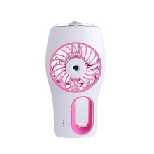 Portable Rechargeable USB Mist Cooling Hand Fan, 40ml Water Tank 1200mAh 3 Speed Settings, Pink, 1 Piece