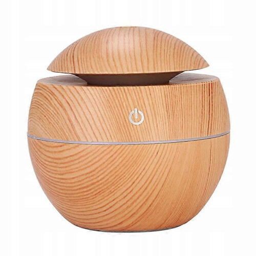 Humidifier 130ml Quiet Aromatherapy Diffuser, Wood Grain Mushroom Design for Desktop Car