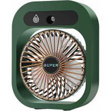 Portable USB Rechargeable Desktop Fogger Fan, 3 Wind Speeds 2-in-1 Cooling Mister Humidifier for Camping Home Office