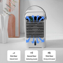Osobisty klimatyzator wyparny, 500ml zbiornik na wodę, przenośny wentylator chłodzący na biurko, zasilanie USB-C, do domu biura na zewnątrz