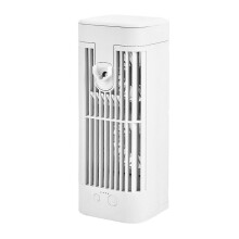 Portable Air Conditioners Fan, 1200mAh 120ml, 3 Speed with Mist Humidifying and Night Light, ABS Desktop Fan for Bedroom Office