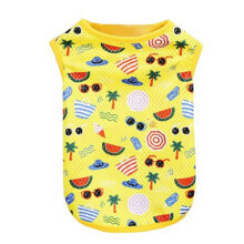 Pet Cooling Vest, Cartoon Print Breathable Mesh Summer Vest for Small to Large Cats Dogs, Polyester, Yellow Blue