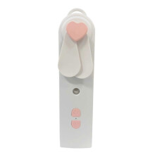 Portable Handheld Small Cooling Fan, USB Rechargeable Low Noise Mini Eyelash Fan with Water Spray, Pink