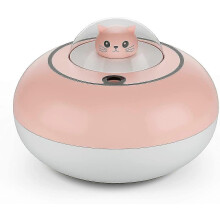 Mini Humidifier, 300ml USB Ultrasonic Humidifier, 7 Changing LED Lights, 2 Spray Modes, Auto Shut-Off, for Bedroom Desktop