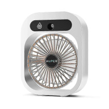 Portable 2-in-1 Misting Fan and Humidifier, USB Rechargeable, 3 Wind Modes, Adjustable Direction, White Plastic, for Desk Home Office Travel