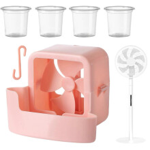Fan Humidifier Attachment, Portable Ice Container Cooling Clip for Standard Fans, Pink, Double Sealed Leak Proof