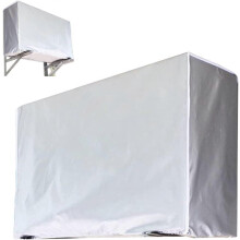 Copertura portatile per condizionatore d'aria da esterno, tessuto impermeabile rivestimento argentato, 86x32x56 cm, con corda di fissaggio regolabile