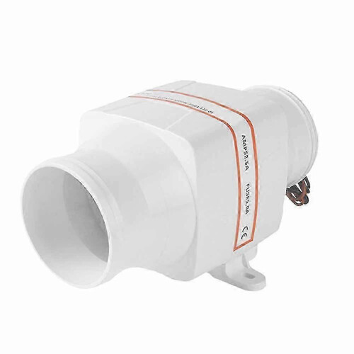 Ventilador em linha 4 polegadas 24V CC, ABS resistente à corrosão, para ventilação de casa de máquinas de barco RV