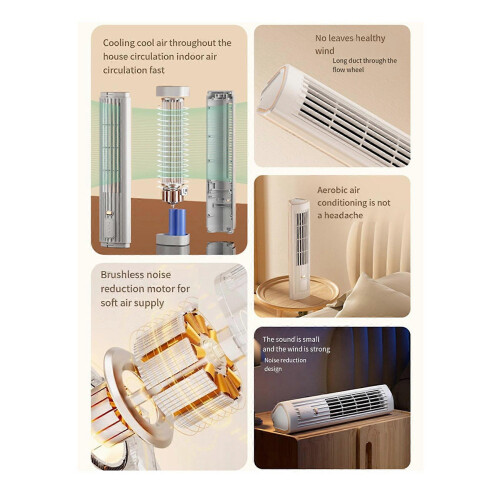 2 Pack Automatic Remote Mini Air Conditioner, USB 3-Speed Portable Evaporative Cooler, White Plastic 2