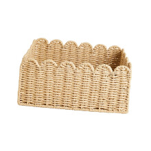 Panier en corde de papier tressée 36 x 27 x 15 cm pour ranger aliments, fruits, boissons, vêtements, jouets et décoration intérieure