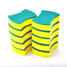 10 Pack Double-sided Kitchen Dish Sponges, 10*8*3cm Sanded Scrubbing Pads for Household Cleaning