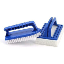 Swimming Pool Cleaning Brush Set, Reusable Durable Scrub Brush with Sponge Scouring Pad for Swimming Pools Bathtubs
