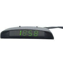Orologio digitale per auto 3 in 1, visualizzazione ora temperatura tensione, materiale ABS, con aletta parasole