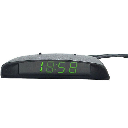 3-in-1 Car Digital LED Clock Thermometer Voltmeter, ABS Construction with Sun Visor, Clear Display, Durable Car Interior Accessory