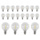 20 Pcs G40 LED Replacement Light Bulbs, E12 Screw Base, Shatterproof Plastic Clear Globe Bulbs compatible with Solar String Lights, 3Volt 3