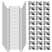 Befestigungsclips für Gewächshausglasscheiben, 100 Stück, Edelstahl, 50 W-Draht- und 50 Z-Überlappungsclips, rostbeständig