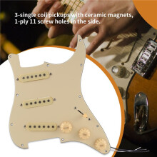 Electric Guitar Pickguard Pickups Loaded Prewired Scratch Plate Assembly SSS Yellow