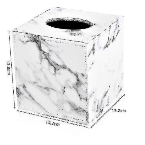 Tissue Box Holder, Marble Cube PU Leather Square Tissue Storage Cover for Home Office Decor 1