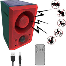 Solar Outdoor Motion Sensor Alarm, 130dB, Solar and USB Charging, Custom Recording, Adjustable Volume, 3 Work Modes