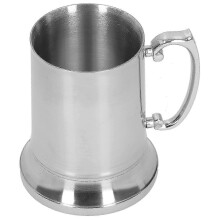 Stainless Steel Mug with Handle, Flat Bottom, Mirror-Finish Exterior, for Bar Hotel Home Daily Use