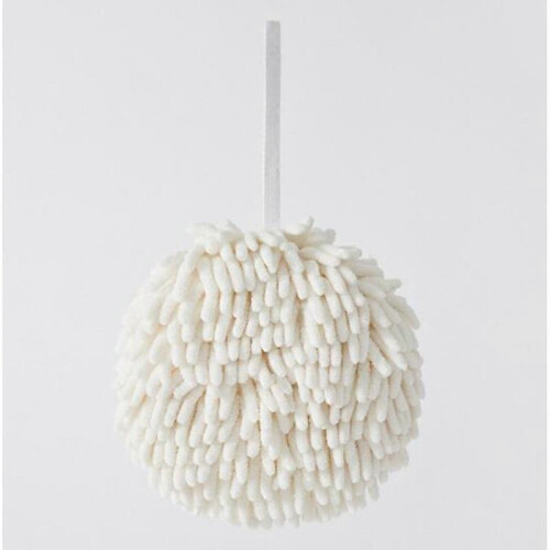 Cleaning Cloths Spherical Towels, White Thickened Chenille, Quick Dry, Hanging, for Bathroom Kitchen
