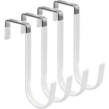 Over The Door Hooks, 4 Pack, Heavy Duty Metal, Rubber Anti-Scratch Non-Slip, 20 lbs Per Hook, for Home Storage Hanging