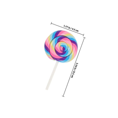 Simulation Swirl Lollipop Props, 4 Pack, Resin Realistic Candy Models, 8.5cm, for Holiday Decor 1