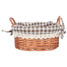 Panier de rangement en rotin, doublure coton et lin, couleur café, 21 x 15 x 11 cm, pour bureau et décoration intérieure