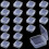 Small Clear Plastic Boxes with Square Hinged Lid, 20 Pack Mini Clear Plastic Containers for Beads Jewelry Pills Small Items 1