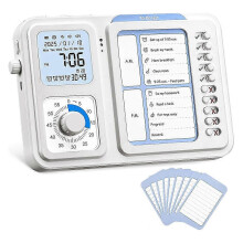 Visual Timer, Plastic White Task Timer with Chore Chart Board for Kids Adults, ADHD and Special Needs Support, 3 Alert Modes