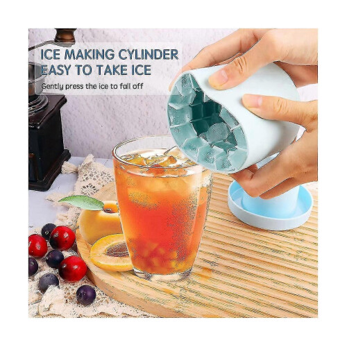 Cylinder Silicone Ice Cube Mold, Press-Type 3D Ice Lattice, 2PCS Stackable for Refrigerator 1