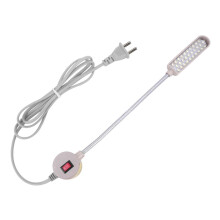 Svetlo na šijací stroj, 30 bielych neblikajúcich LED diód, flexibilný husí krk, prenosné, EU zástrčka 220V, pracovná lampa na remeslá