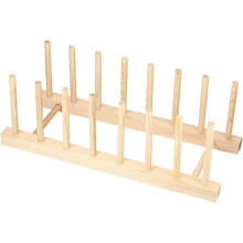 Wooden Countertop Cutlery Holder with Drip Tray for Plates Cups and Kitchen Organization