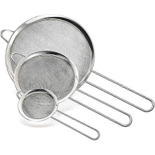 Juego de 3 tamices de acero inoxidable, filtro fino de malla 30 para tamizar y colar harina.