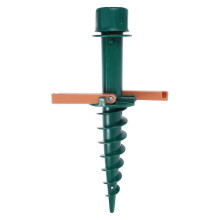 Ground Spike for Beach Umbrella Base, Green PE Plastic Sand Anchor, 42x9x9cm, Sturdy Outdoor Umbrella Stabilizer