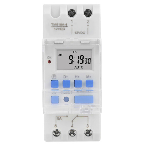 Timer Switch 12V DC 16A LCD Display with Countdown Function Removable Battery