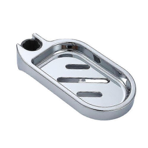 Shower Rail Soap Dish Clip-on Adjustable ABS Silver Bathroom Holder