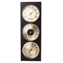3Pcs Dial Type Barometer Thermometer Hygrometer, Wooden Frame Weather Station, 31cm x 11cm, Wall Mounted