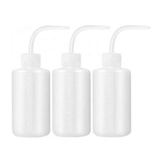 Pack of 3 500ml Squeeze Succulent Watering Cans, Transparent With Scale Markings, Curved Nose For Indoor Plant Watering