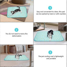Tapis rafraîchissant lavable pour animaux de compagnie, coussin en soie glacée pour petites cages, bleu ciel, tailles disponibles